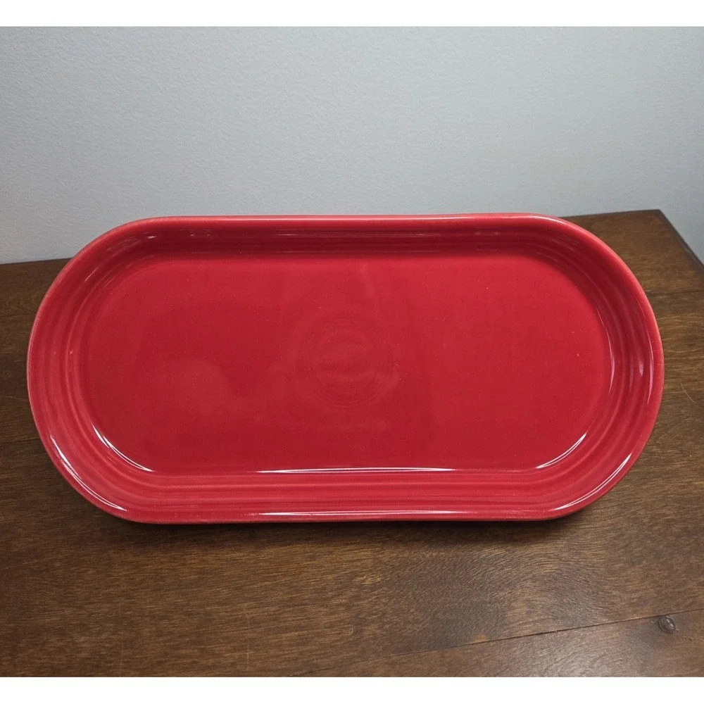 Collectible Fiestaware Scarlet Red Bread Tray Homer Laughlin China - Picture 1 of 6